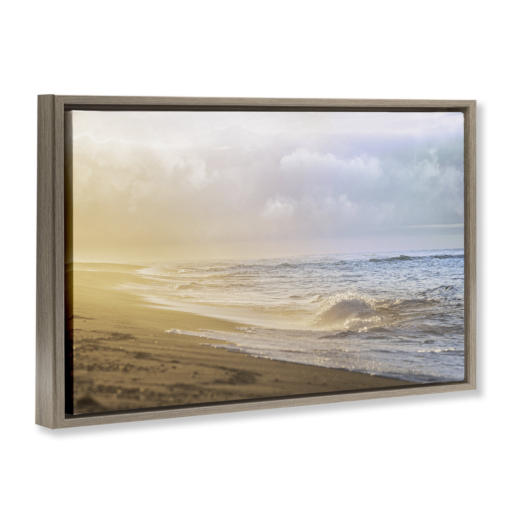 Stupell Industries Gentle Seaside Breeze Brown Framed Floater Canvas Wall Art, design by Marcus Prime