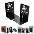 thumbnail image 1 of WEUVEB 2Ud Soportes Decorativos De Metal Para Libros Con Acabado Y Floral Negro, 1 of 8