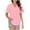 Pink, variant on CHGBMOK Trendy Queen Womens Summer Tops Short Sleeve T Shirts for Women Basic Casual Round Neck Pleated Loose Fitting Cotton Blouses