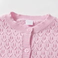 thumbnail image 4 of Girls Jacket Knitted Long Sleeve Solid Color Button Down Cardigan Lightweight Openwork Fall for Toddler and Kids Sweater Coat Casual Soft Cozy, 4 of 7