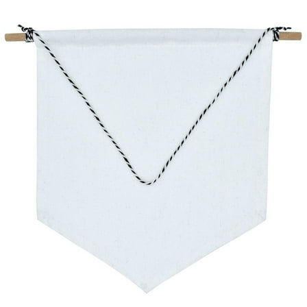 2 Pcs White Wooden Pennant Banner for Kids Room Wedding Party Decor Brooch Style