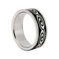 thumbnail image 3 of 316L Surgical Grade Stainless Steel Ring Black Swirl Design 8mm Wide Sizes 7 - 13, 3 of 6