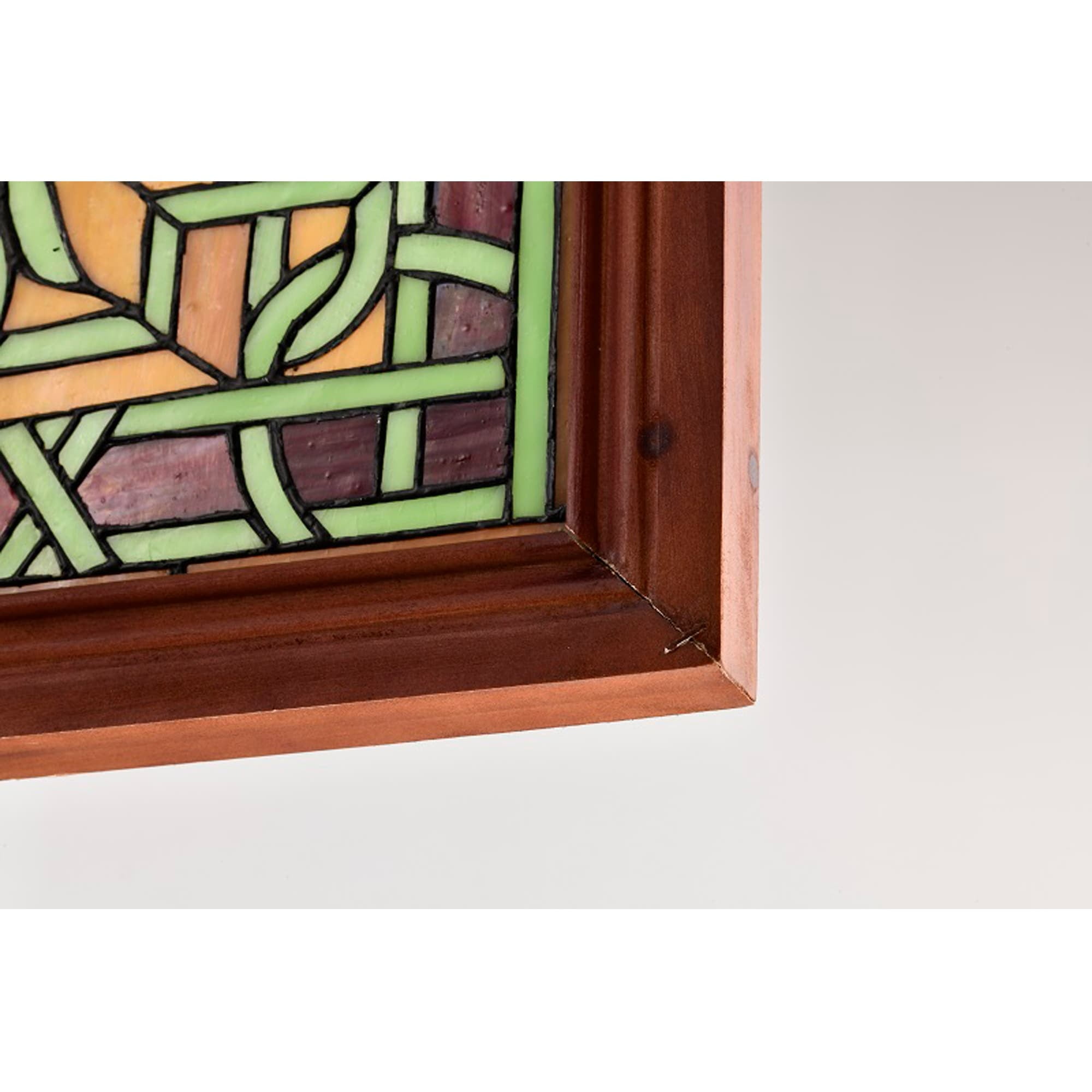 Warehouse of Tiffany Tiffany-style Wood Frame Stained Glass Window Panel