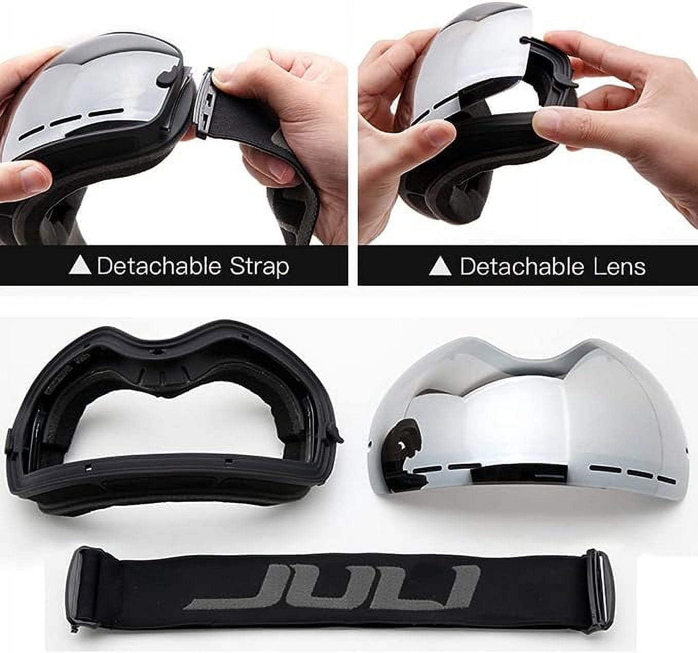 Juli Ski Goggles,Winter Snow Sports Snowboard Goggles with Anti-Fog Lens BNC