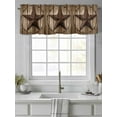 thumbnail image 4 of Western Star Retro Curtain Valances for Windows, Brown Vintage Wood Grain Kitchen Valance Window Treatment, Light Filtering Block Curtains for Bathroom/Bedroom/Living Room 42'' x 18'', 4 of 9
