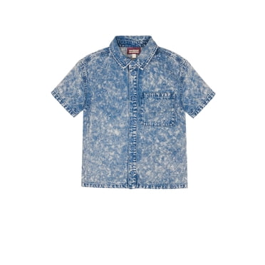 Weekend Academy Boys' Short Sleeve Denim Button Front Shirt, Sizes 4-18