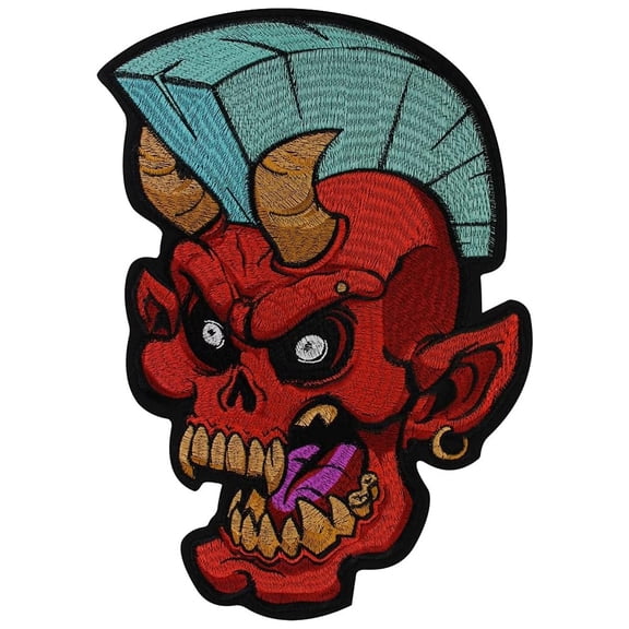 Punk Skull Iron on Patches Embroidered Badge Clothing Decorative Stickers Applique Accessories 1 Piece