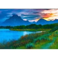 thumbnail image 2 of wall26 - Amazing Sunset Over Grand Tetons Taken from The Oxbow Bend Turnout - Removable Wall Mural | Self-Adhesive Large Wallpaper - 100x144 inches, 2 of 6