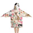thumbnail image 2 of Chihuahua Dog and Flower Blanket Hoodies for Kids 6-13YR Oversize Wearable Blanket Hoodies for Boys Girls Teens, 2 of 7