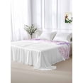 thumbnail image 5 of Spring Flowers Queen Size Flat Sheet, Wrinkleproof & Fadeproof Cooling Flat Bed Sheet Only, Purple Lavender Floral Modern Pastoral Breathable Soft Bedding Top Sheets 90 x 102 Inches, 5 of 8
