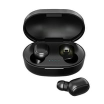 QTOCIO Wireless Bluetooth Headphones with Charging Case Fingerprint Control and Noise Reduction Wireless Earbuds with Power Display, Black