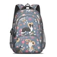thumbnail image 2 of Border Collie Dog and Flower Florals Backpack for School,Cute School Bag,Schoolbag with Adjustable Shoulder Straps & Padded Back,16.9 Inch, 2 of 5
