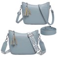 thumbnail image 3 of Bolso Hombro Bandolera Cuero PU Mano Diseñador para Mujer () Azul, 3 of 4