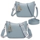 thumbnail image 3 of Bolso Hombro Bandolera Cuero PU Mano Diseñador para Mujer () Azul, 3 of 4
