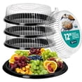 thumbnail image 1 of Bandejas para catering HOUZZKINGZ USA 12 unidades con tapas negras [paquete de 3], 1 of 7