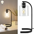 thumbnail image 5 of Depuley Lantern Table Lamp Industrial Metal Desk Lamp with Glass Shade for Bedroom Home Office Living Room(E26 Bulb Included), 5 of 6
