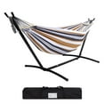 thumbnail image 2 of Double Hammock with Stand, 450lb Capacity, Steel Frame with Carry Bag and Anti-Roll Balance Beams, 2 of 8