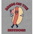 thumbnail image 2 of Americana Bring On The Hotdogs Long Sleeve Adult Hooded Sweatshirt-Medium-Heather Gray, 2 of 3