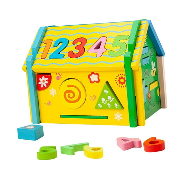 MERIGLARE Activity Cube Wood Shape Sorter Box for Holiday Gift Kindergarten Boys Girls no mallet
