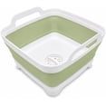 thumbnail image 2 of UYGDUY-2.4 Gal(9L) Collapsible Dish Basin with Drain Plug, Space Saving Outdoor Multiuse Foldable Sink Tub, Dishpan, Kitchen Storage Tray for Camping, Vegetable Washing, RV (Green), 2 of 4