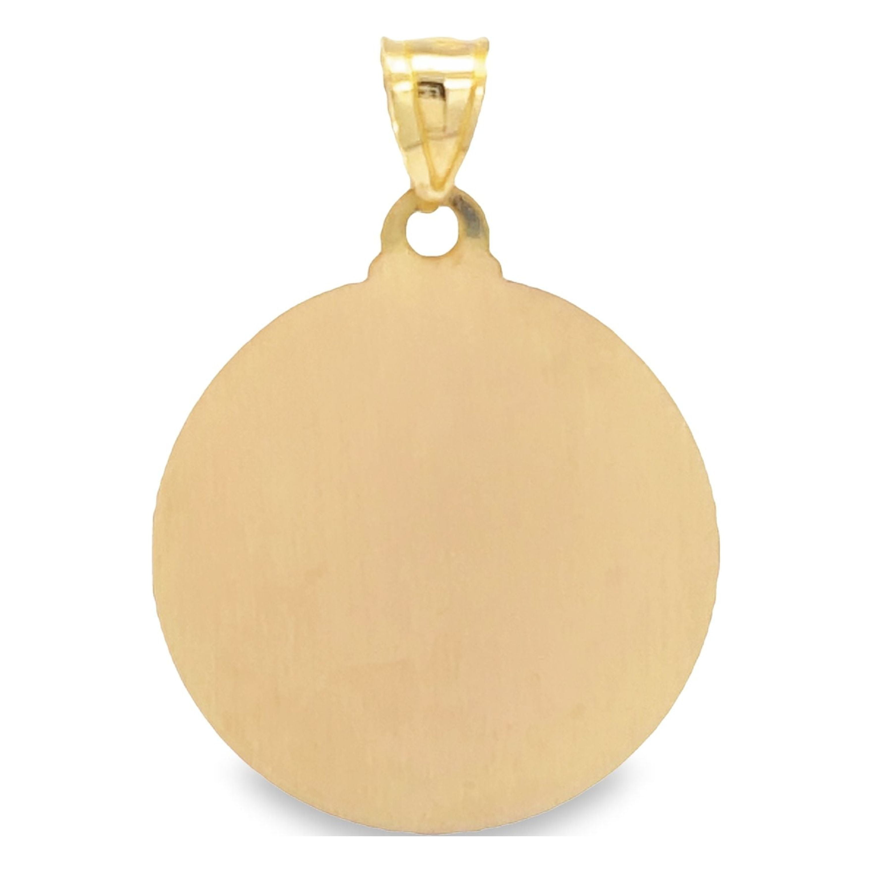 Brilliance Fine Jewelry 14KT Yellow Gold Round Jesus Religious Medal Pendant
