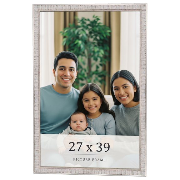 27x39 Frame White Real Wood Picture Frame Width 0.75 inches | Interior Frame Depth 0.5 inches |