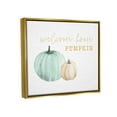 thumbnail image 3 of Stupell Industries Welcome Home Pumpkin Phrase Graphic Art Metallic Gold Floating Framed Canvas Print Wall Art, Design by Dogwood Portfolio, 3 of 6