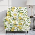 thumbnail image 2 of Xixirimido Vibrant Lemon and Flower 4 Piece Recliner Chair Cover Stretch Lazy Boy Chair Covers with Pockets Soft Reclining Sofa Slipcovers Furniture Protector with Elastic Bottom, 2 of 8