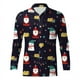 thumbnail image 1 of Camisa de hombre con estampado de Papá Noel, fea camisa de manga corta, estampado 3D, estilo urbano, manga larga, botones, estampado de tela, 1 of 6
