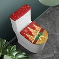 thumbnail image 2 of Renewold Durable Toilet Seat Covers Set with Elastic Edge Christmas Gifts Xmas Trees Bell Toilet Tanks & Lids Dust Cover 2 Pieces Splash Stain Resistant Covers, 2 of 6