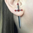 thumbnail image 2 of Women's Fashion Vintage Crystal Diamond Gothic Dagger Earrings, 2 of 2