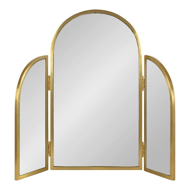 Kate and Laurel Amoli Tri-Fold Arched Mirror, 28 x 28, Gold, Three-Piece  Joined Arch Folding Mirror for Tabletop Makeup Mirror Station or Bathroom  Vanity Setup - Walmart.ca