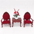 thumbnail image 3 of Casa de muñecas 1:12 Silla retro de madera con respaldo alto Accesorios para casa de muñecas Kearding WJ4206-00B, 3 of 6
