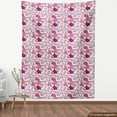 thumbnail image 4 of Ambesonne Japanese Fabric by the Yard Upholstery, Sakura Tree Blossoms, 1 Yard, Pink Purple and Ivory, 4 of 5