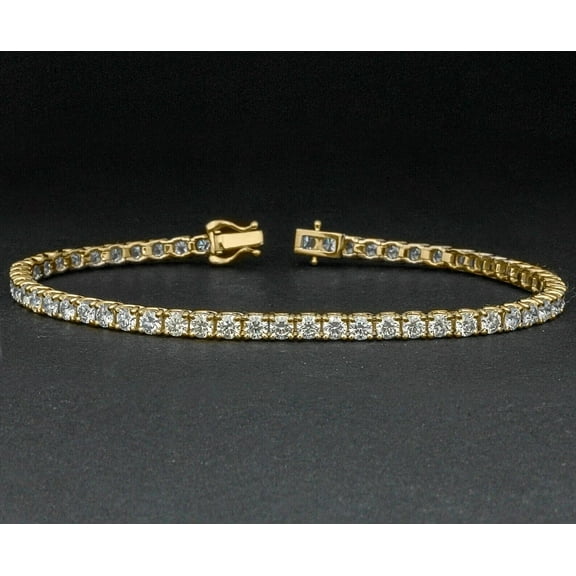 8 Ct Round Cut Moissanite Women's Tennis Bracelet 14K Yellow Gold Plated