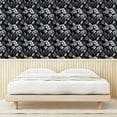 thumbnail image 3 of Ambesonne Retro Peel & Stick Wallpaper for Home, Dark Theme Flowers Pattern, 13"x100", Charcoal Grey and White, 3 of 5