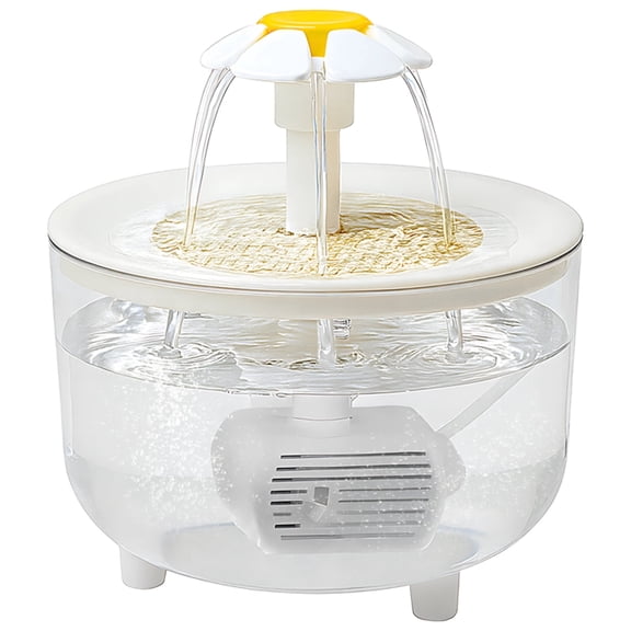 50.7 fl oz / 1.5 L Pet Water Fountain, Automatic Cat Water Dispenser with Filter, US Plug, Dog Water Fountain with Wood Grain Lid, 5.9 x 5.9 x 6.3 in / 15 x 15 x 16 cm