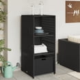 thumbnail image 1 of vidaXL Garden Storage Cabinet Black 50x55x115 cm Poly Rattan, 1 of 5