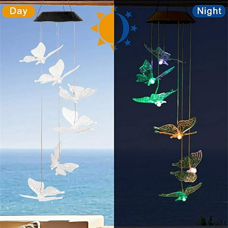 

LED Solar Powered Butterfly Wind Chimes Light Home Garden Hanging Lamp Decor Christmas Halloween Decorations Outdoor Led Lights Wall Stickers Fall Home Decor Kitchen Essentials XYZ 16057