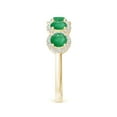 thumbnail image 4 of ANGARA Natural Half Eternity Five-Stone 1.2 ct Emerald Halo Ring in 14K Yellow Gold for Women (Size-4mm) | May Birthstone, Birthday, Anniversary, Jewelry Gift for Women | Natural Emerald Ring, 4 of 9