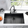 thumbnail image 4 of Bokaiya 33x19 Black Undermount Kitchen Sink Workstation 16G Dual-Mount Single Bowl Stainless Steel Kitchen Sink with Ledge and Accessories, 4 of 9