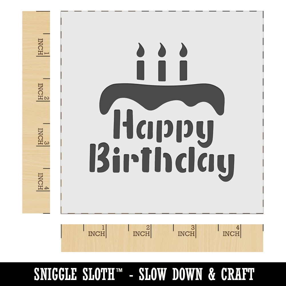 GORGECRAFT 12X12 Happy Birthday To You Stencil Cupcake Templates Reusable  Plastic Drawing Painting Stencils Template for Painting on Card Wall