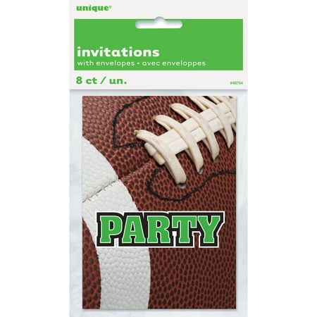 Football Party Invitations, 8-Count