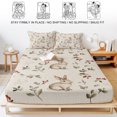 thumbnail image 5 of Twin Sze Fitted Sheet Set - Bunny Flower 2 Piece Bedding Sets 16" Deep Pocket Fitted Sheet with 1 Pillowcase, Farmhouse Rabbit Plant Pastoral Fruit Brushed Microfiber Hotel Luxury Bed Sheets, 5 of 9
