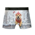 thumbnail image 2 of Playful Chinese Shar-Pei Welcomes Winter Snowy Day with Cardinal Bird All Over Print Boxer Briefs Underwear for Men Dad Dog Lover - 120177, 2 of 6