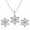 Silver, variant on 3pcs Snowflake Necklace Set With Rhinestones Earrings And Clavicle Chain Pendant Necklace Valentine's Day Gift