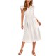 thumbnail image 1 of Camisetas de Manga Larga de Cuello V de la Mujer de la Moda de Color Sólido de Manga Corta Vestido Hueco, Botón Vestido de Cintura Elástica para Ocasional Y Fiesta, 1 of 8