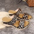thumbnail image 3 of Zanvin Womens Wedge Sandals Clearance Summer Retro Casual Flowers High-heeled Flat-bottomed Ladies Wedge Slippers, Black, 39, 3 of 7