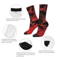 thumbnail image 4 of Balery Red And Black Abstract Skull Calcetas Largas con Estampado para Hombre y Mujer – Suaves y Transpirables, Talla Única (US 5-11), 4 of 6