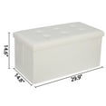 thumbnail image 2 of HomGarden 30'' Leather Storage Ottoman Bench Foldable Footrest Padded Seat 350lbs Beige, 2 of 10